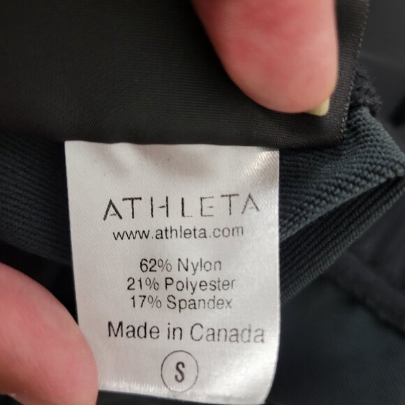 Athleta Size S Straight Leg Yoga Black 27310 side zip pocket - Picture 9 of 10
